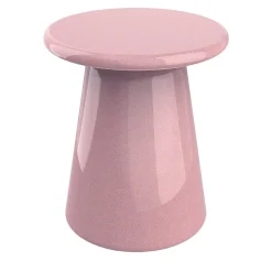 Sgabello Oriental in ceramica smaltata Craquelet rosa