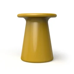 Sgabello Oriental in ceramica smaltata gialla