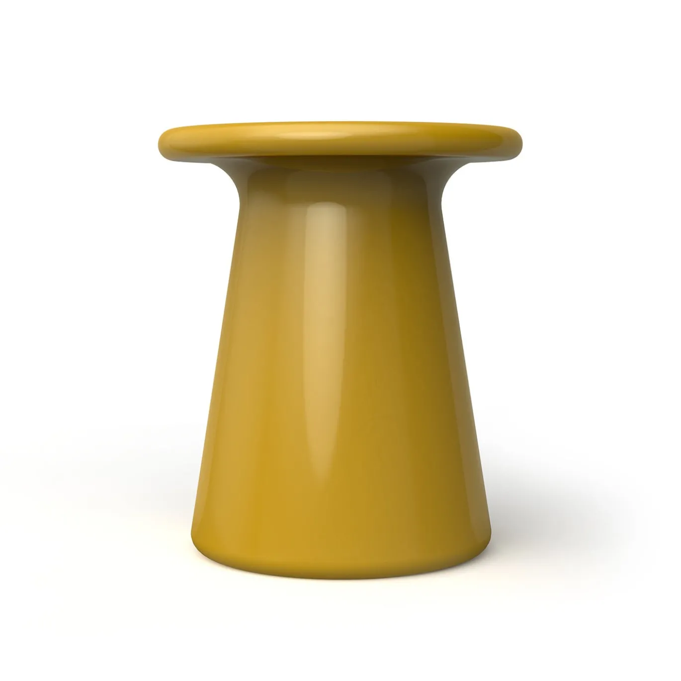 Sgabello Oriental in ceramica smaltata gialla