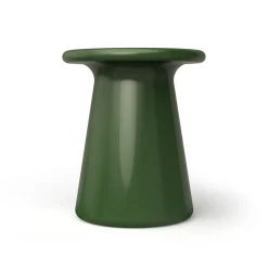 Sgabello Oriental in ceramica smaltata verde pino