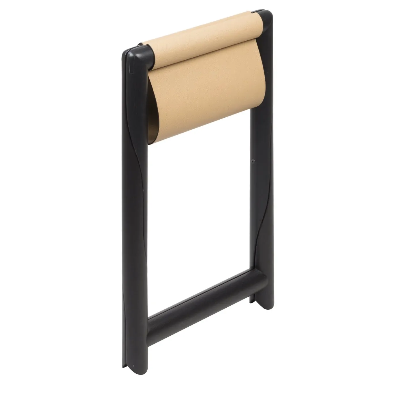 Sgabello Pieghevole/Portavaligie Elica in Pelle Beige