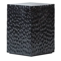 Sgabello Quartus III nero intagliato