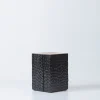 Sgabello Quartus IV nero intagliato