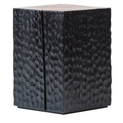Sgabello Quartus IV nero intagliato