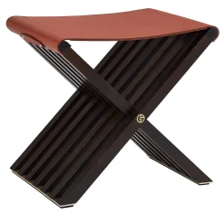 Sgabello Roxy in pelle cognac