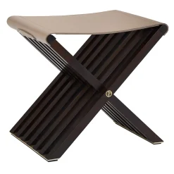 Sgabello Roxy in pelle tortora