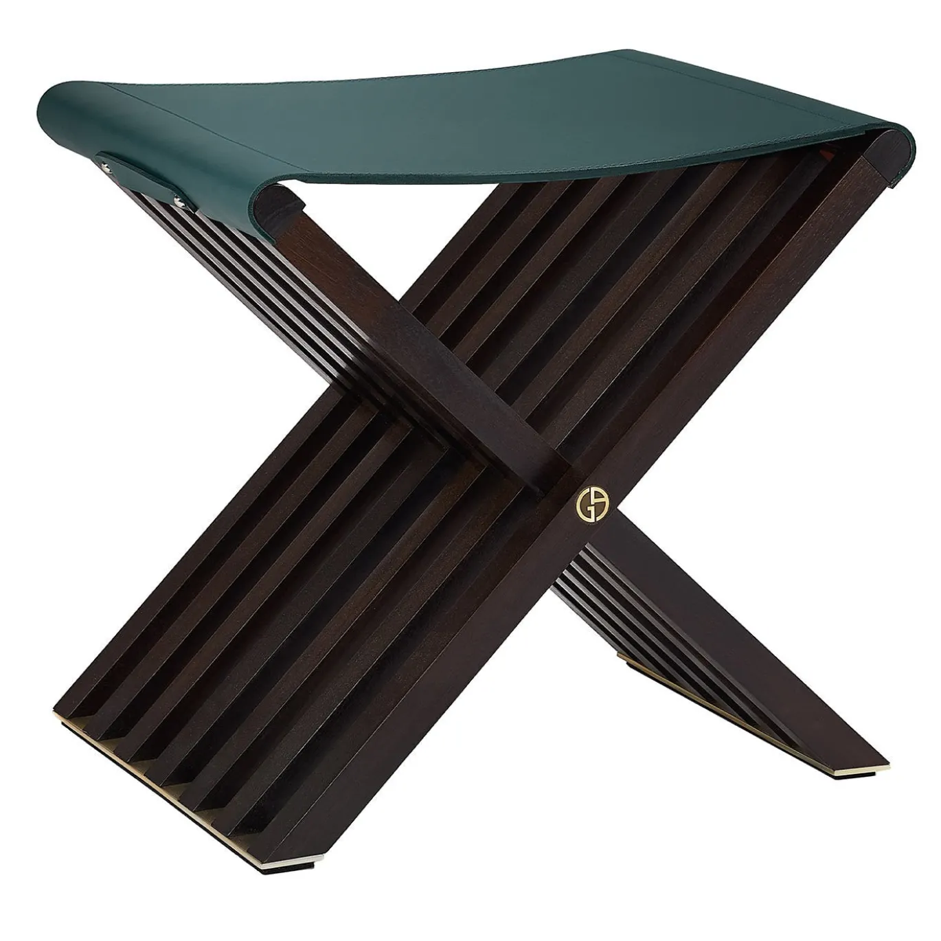 Sgabello Roxy in pelle verde scuro