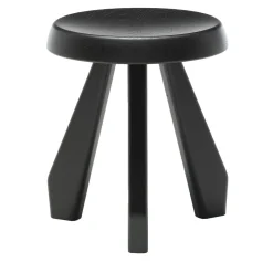 Sgabello Tabouret M�ribel in Rovere Nero di Charlotte Perriand