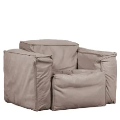 Sibylia Beige Leather Armchair