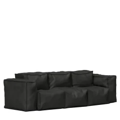 Sibylia Black Leather Sofa