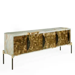 Sideboard East Ovest con piano in marmo e porte in minerali