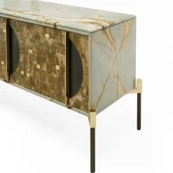 Sideboard East Ovest con piano in marmo e porte in minerali