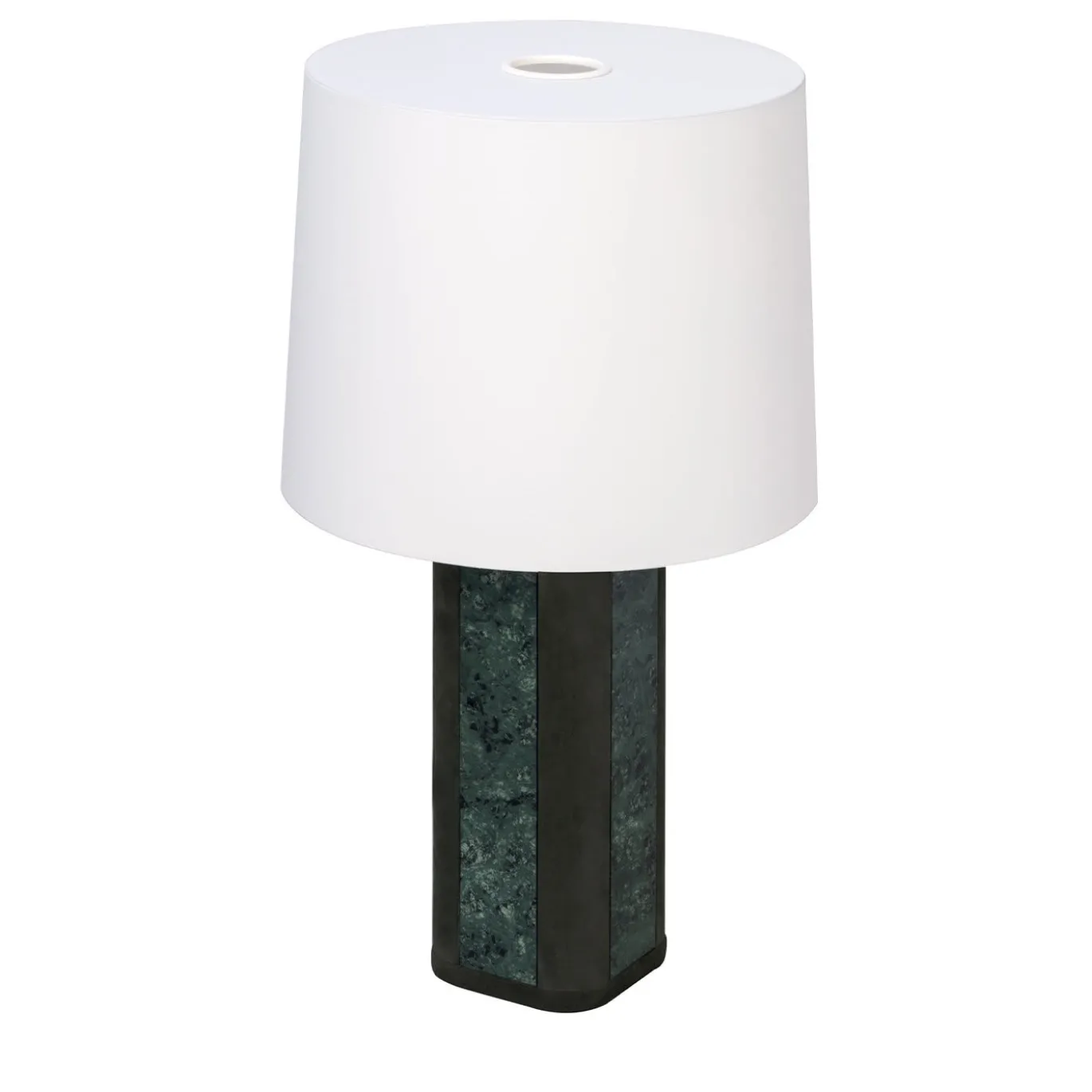 Solferino Piccola lampada da tavolo in marmo verde del Guatemala