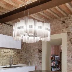 Sospensione La Lollo Large Pewter/White di Lorenza Bozzoli