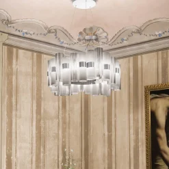 Sospensione La Lollo Large Pewter/White di Lorenza Bozzoli