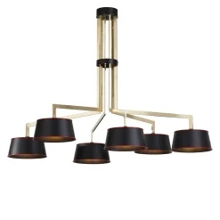 Sottovoce Lampadario orizzontale in ottone nero