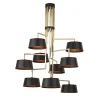 Sottovoce Lampadario verticale in ottone nero