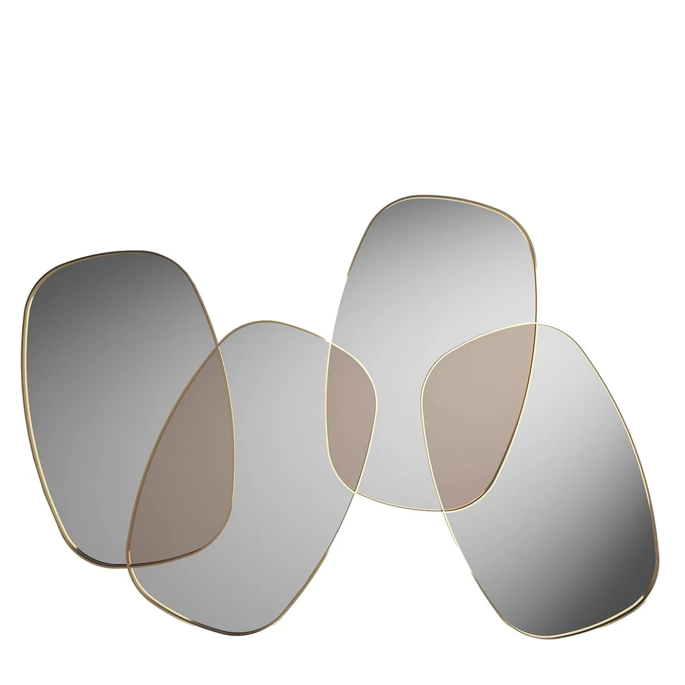 Specchi multipli da parete in ottone
