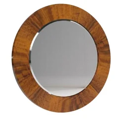 Specchio circolare in noce