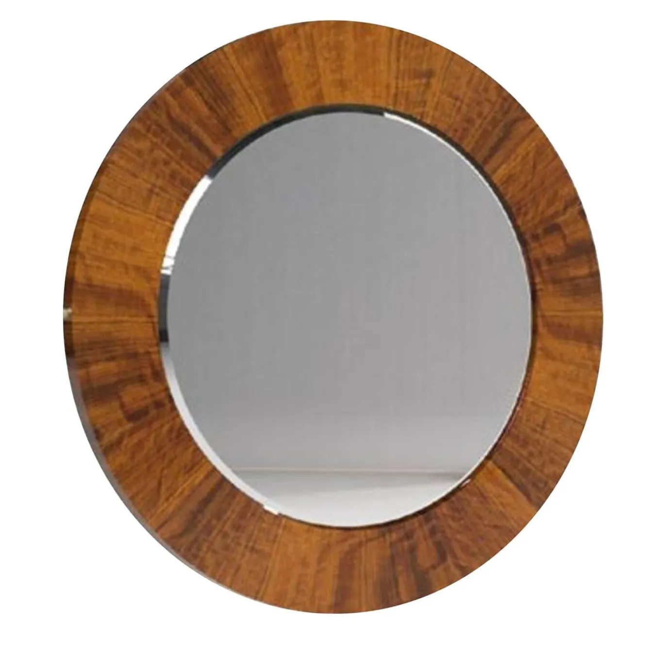 Specchio circolare in noce