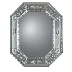 Specchio da muro Salviati ottagonale in argento
