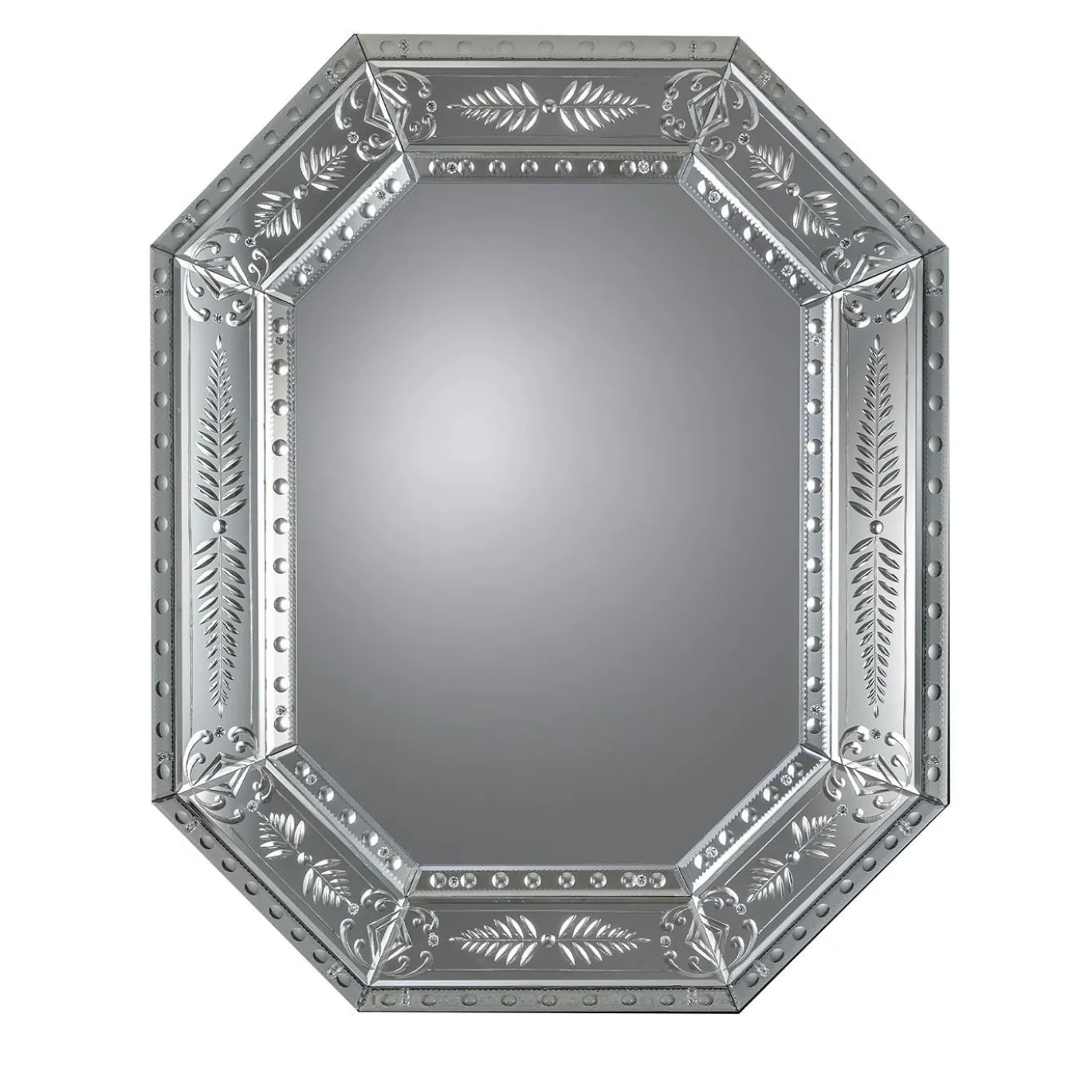Specchio da muro Salviati ottagonale in argento