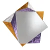 Specchio da parete Bill in vetro di Murano viola e arancio