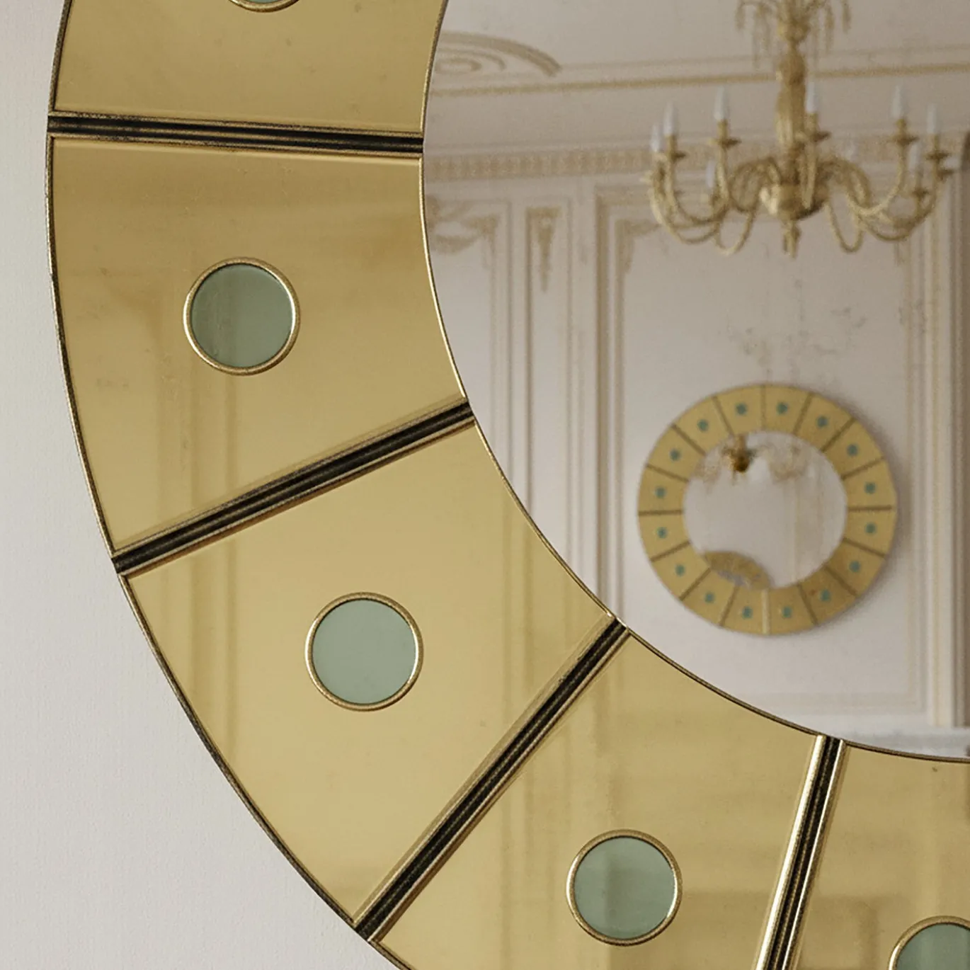 Specchio da parete con accenti di smeraldo Brazil