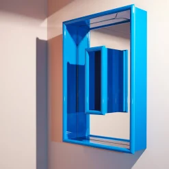 Specchio da Parete con Dettagli Blu Atrio