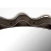 Specchio da Parete Glimt Rotondo in Pelle Marrone