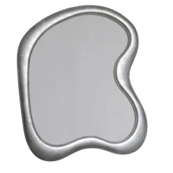 Specchio da parete in legno argentato irregolare Bi Luna