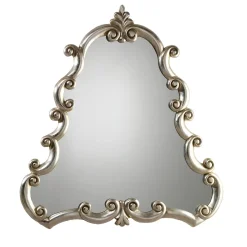 Specchio da Parete in Legno con Foglia d'Argento in Stile Rinascimentale Spirit