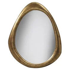Specchio da Parete in Legno con Foglia d'Oro in Stile Art-Deco Salvador