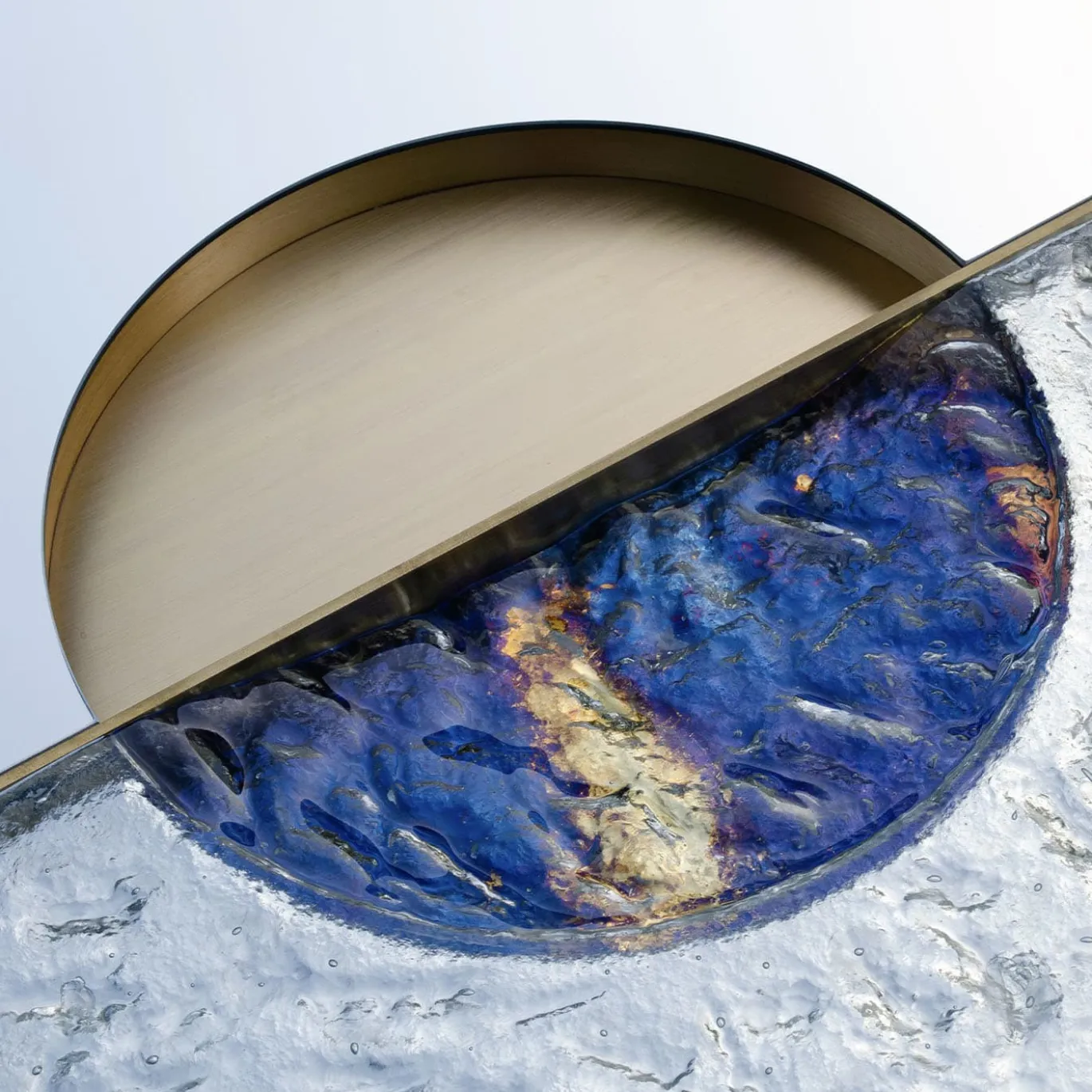 Specchio da Parete Janus in Cristallo Blu