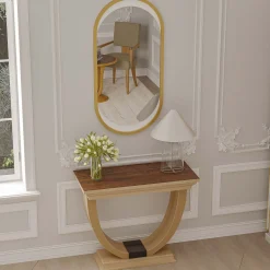 Specchio da parete laccato bianco con bordo decorato in foglia d'oro della collezione Studio Privè