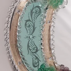 Specchio da Parete London Veneziano Verde in Vetro di Murano