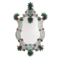 Specchio da Parete London Veneziano Verde in Vetro di Murano