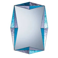 Specchio da parete Marilux in vetro di Murano blu