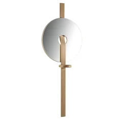 Specchio da parete marrone chiaro a forma di disco Irpin