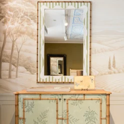 Specchio da parete Michelangelo Bamboo con strisce ondulate