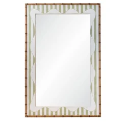 Specchio da parete Michelangelo Bamboo con strisce ondulate