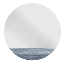Specchio da parete Orizzonte Tondo in resina spatolata argento
