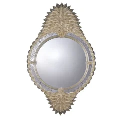 Specchio da parete Queen con foglia d'oro