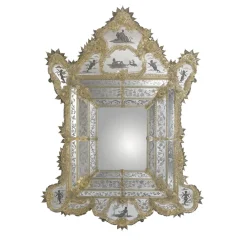 Specchio da parete Rex con foglia d'oro