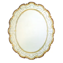 Specchio da Parete Risso in Cristallo Dorato
