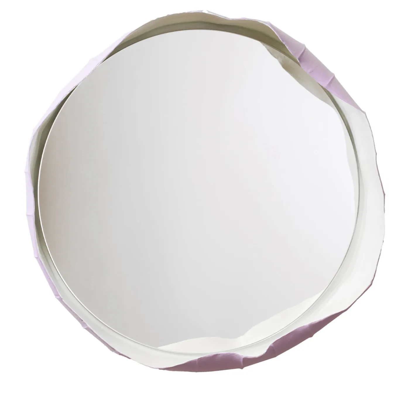 Specchio da parete rotondo in ceramica viola Ninfea 40 di Paronetto e Botticelli
