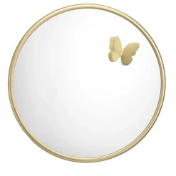 Specchio da parete rotondo in ottone Butterfly di Richard Hutten
