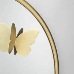 Specchio da parete rotondo in ottone Butterfly di Richard Hutten