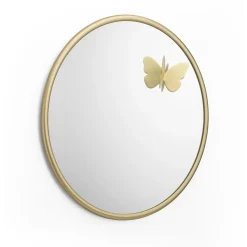Specchio da parete rotondo in ottone Butterfly di Richard Hutten