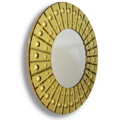 Specchio da parete rotondo Mida in oro